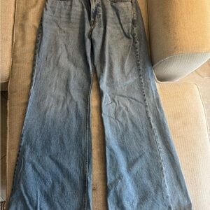 Abercrombie & Fitch Light Blue Baggy Boot Mid-Rise Jeans